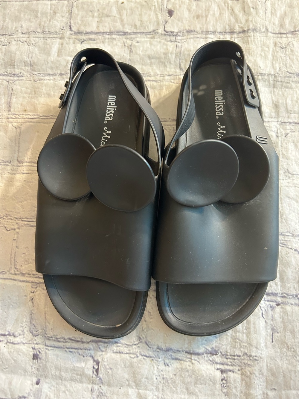 DISNEY MINI MELISSA MICKEY MOUSE EARS ON STRAP MEL-FLEX RUBBER ANKLE SANDALS 7